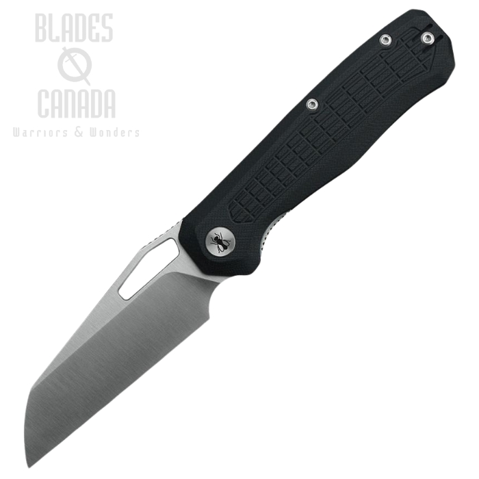 Ironfly Syperfly Folding Knife, 14C28N Sheepsfoot Satin, G10 Black, IFVF03BK