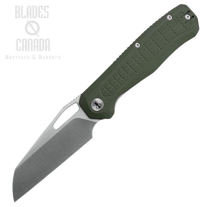 Ironfly Syperfly Folding Knife, 14C28N Sheepsfoot Satin, G10 Army Green, IFVF03GN