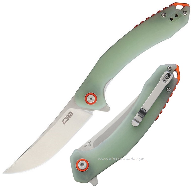 CJRB Gobi Flipper Folding Knife, D2, G10 Jade, J1906-NTG