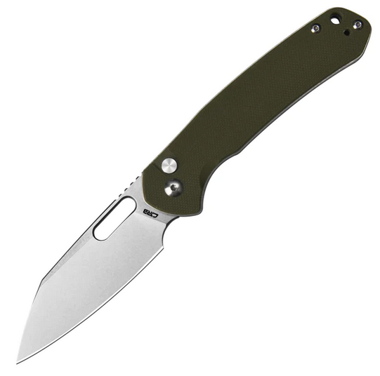 CJRB Pyrite Button Lock Folding Knife, AR-RPM9 SW Wharncliffe, G10 Green, J1925A-GN