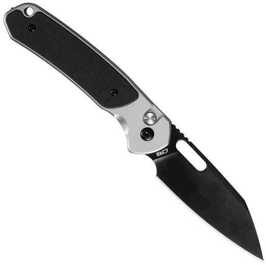 CJRB Perfect Pyrite Button Lock Folding Knife, Left-Handed, AR-RPM9 Black, Steel/G10 Black, J1925A1-BBK-L