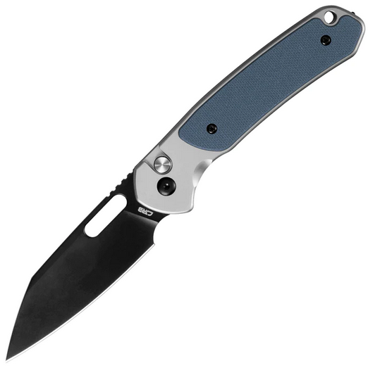 CJRB Perfect Pyrite Button Lock Folding Knife, AR-RPM9 Black, Steel/G10 Grey, J1925A1-BGY