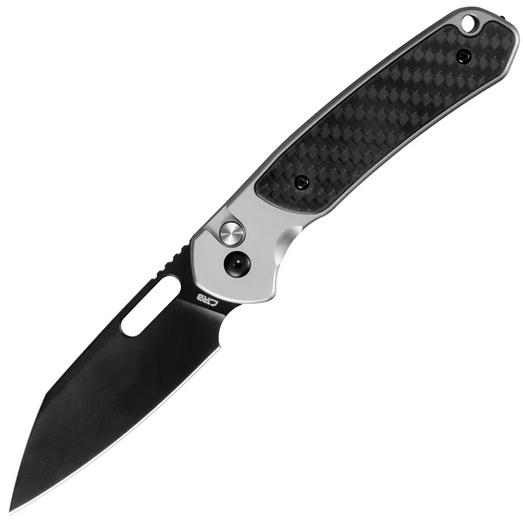 CJRB Perfect Pyrite Button Lock Folding Knife, AR-RPM9 Black, Steel/Carbon Fiber, J1925A1-BCF