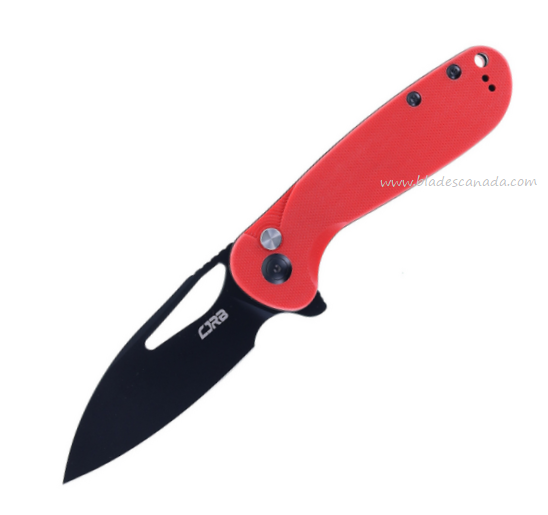 CJRB Lago Flipper Button Lock Folding Knife, AR-RPM9 Black, G10 Red, J1926-BRE