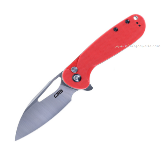 CJRB Lago Flipper Button Lock Folding Knife, AR-RPM9 SW, G10 Red, J1926-RE