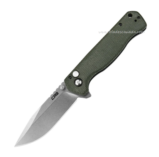 CJRB Chord Flipper Button Lock Folding Knife, AR-RPM9, Micarta Green, J1927-MGN