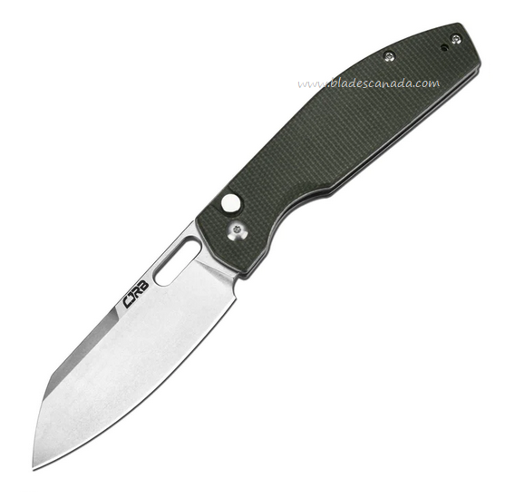 CJRB Ekko Front Flipper Button Lock Folding Knife, AR-RPM9, Micarta Green, J1929B-MGN