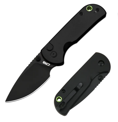 CJRB Mica Button Lock Folding Knife, AR-RPM9 Black, Aluminum Black, J1934-BBK