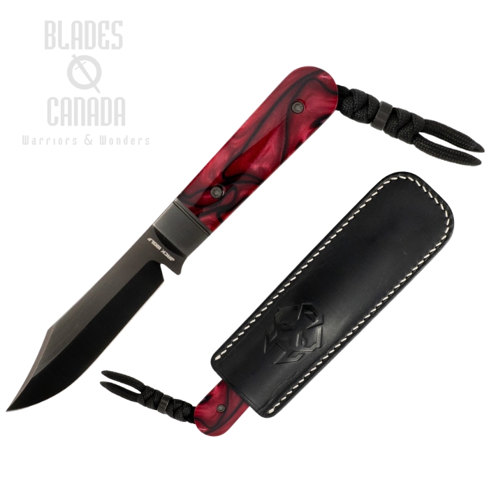 (Coming Soon) Jack Wolf Backwoods FIXedc Fixed Blade Knife, S90V Black DLC, Kirinite True Blood, BACKW-FX-01-KIR-TRU-BLD