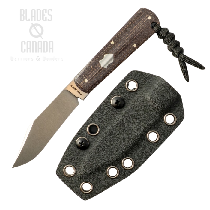 (image for) (Coming Soon) Jack Wolf Gateway Fixedc Fixed Blade Knife, 14C28N Satin, Composites Jute Bison, Kydex Sheath, GATEW-FX-01-VIB-JUT-BIS