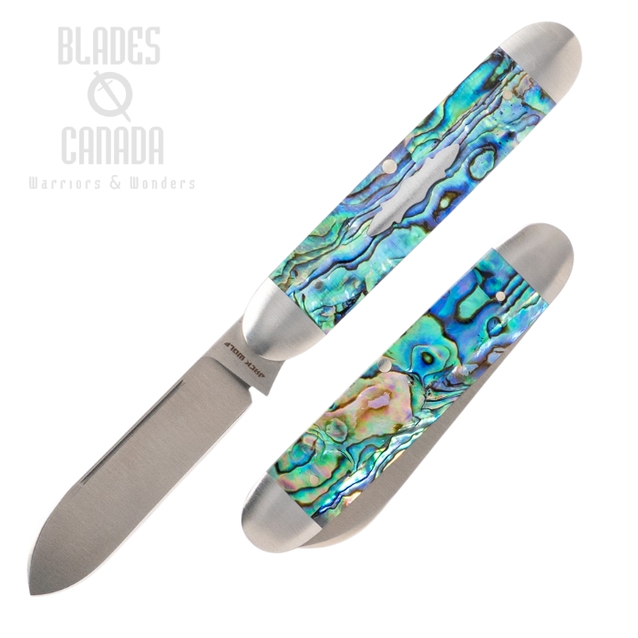 (Coming Soon) Jack Wolf Equal End Slipjoint Folding Knife, 14C28N Satin, Abalone