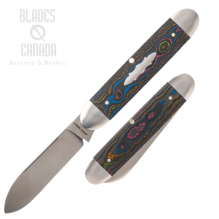(Coming Soon) Jack Wolf Equal End Slipjoint Folding Knife, 14C28N Satin, Camo Carbon