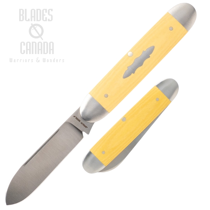 (Coming Soon) Jack Wolf Equal End Slipjoint Folding Knife, 14C28N Satin, Antique Paper Micarta