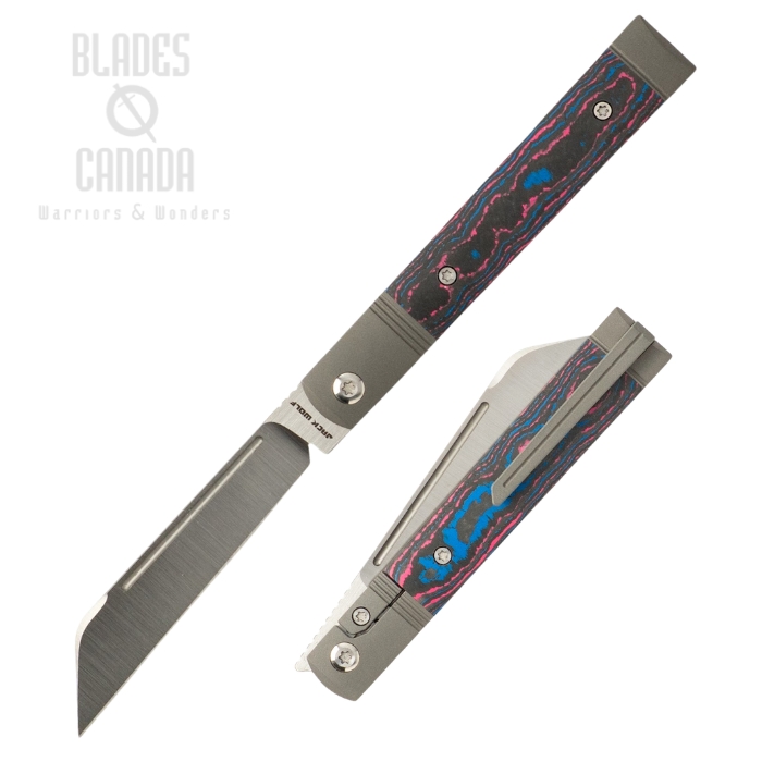 (image for) (Coming Soon) Jack Wolf Feelbetter Jack Framelock Folding Knife, S90V Satin, CamoCarbon Miami, FEELB-01-CC-MIAMI