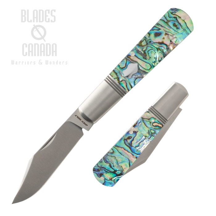 (image for) (Coming Soon) Jack Wolf Gateway Barlow Slipjoint Folding Knife, 14C28N Satin, Abalone, GW-BAR-02-ABALONE