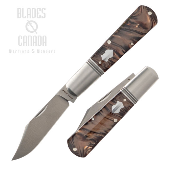 (image for) (Coming Soon) Jack Wolf Gateway Barlow Slipjoint Folding Knife, 14C28N Satin, Kirinite Goddess, GW-BAR-02-KIR-GODDESS