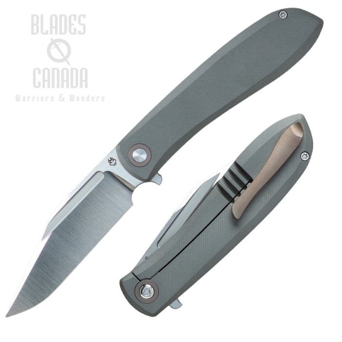 Jack Wolf Scuffle Flipper Framelock Knife, S90V Satin, Titanium Dark Blasted, SCUFFLE-01-TI-MICRO-MILL