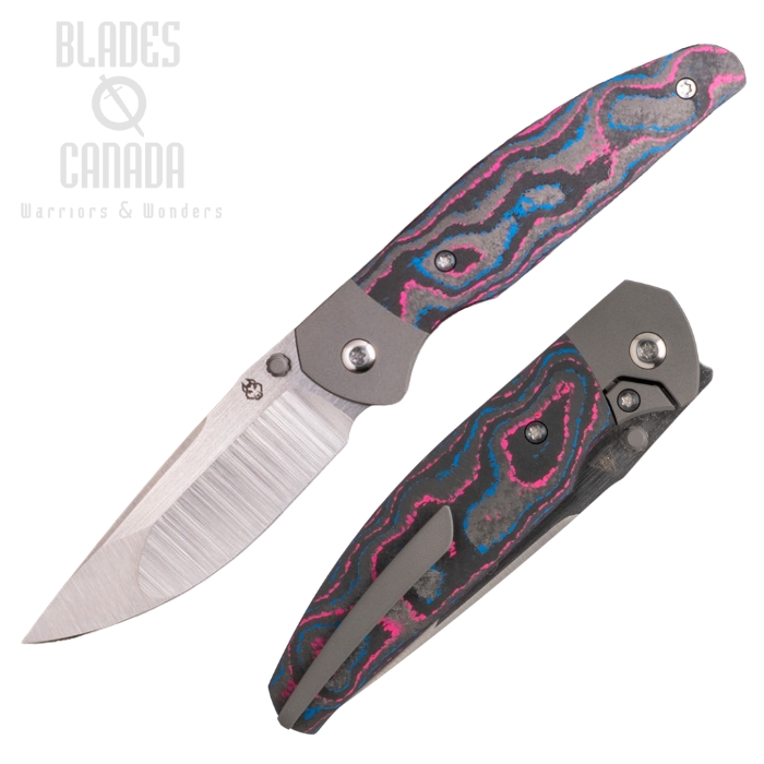 (Coming Soon) Jack Wolf Tango Flipper Framelock Knife, S90V Belt Satin, CamoCarbon Miami