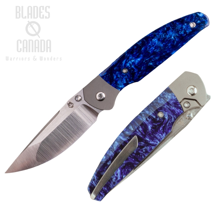 (Coming Soon) Jack Wolf Tango Flipper Framelock Knife, S90V Belt Satin, Kirinite Crystal Lake