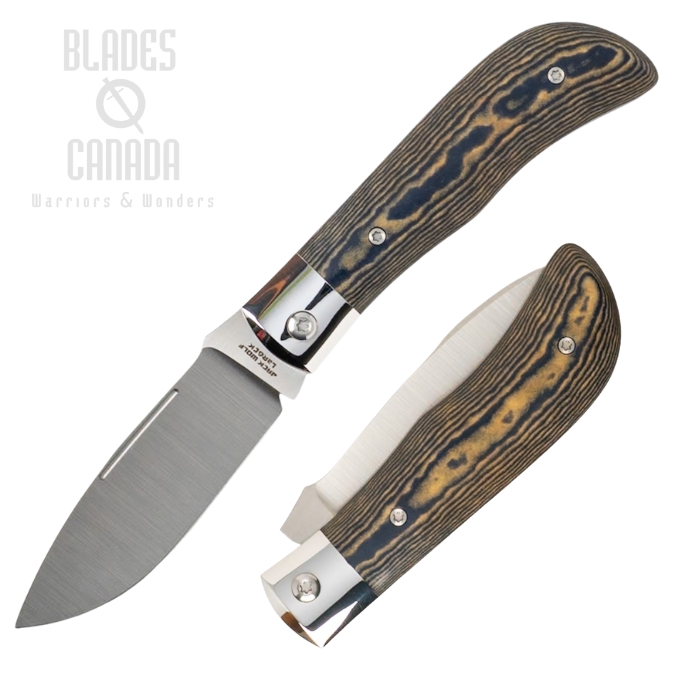 Jack Wolf Timber Jack Slipjoint Folding Knife, 154CM Satin, Richlite Blue Canyon/Maple Valley, TIMBE-01-RICH-BLU-MAP