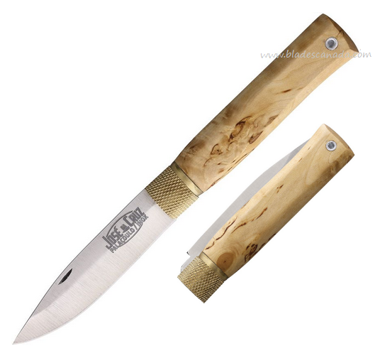 Jose Da Cruz Large Slipjoint Folding Knife, Stainless Satin, Birchwood, JDCIM85020