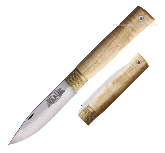 Jose Da Cruz Large Slipjoint Folding Knife, Stainless Satin, Ash Wood, JDCM80001