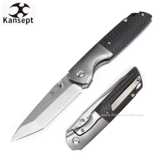 Kansept Warrior Framelock Folding Knife, CPM S35VN, Titanium/Carbon Fiber, K1005T2