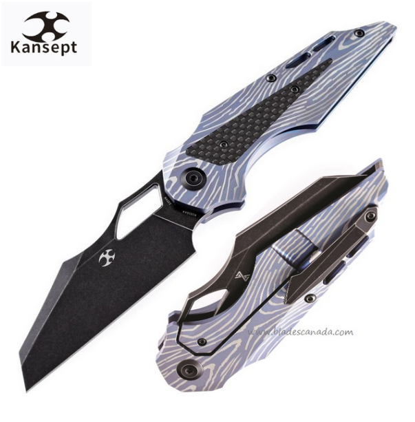 Kansept Genesis Framelock Folding Knife, CPM S35VN, Titanium Lightning/Carbon Fiber, K1010A4