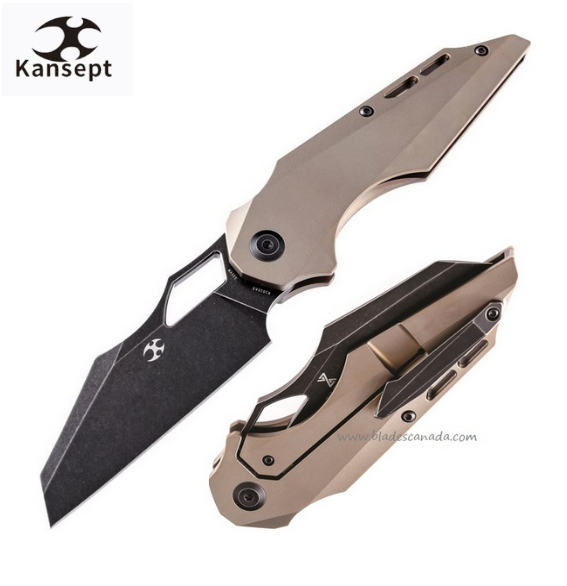 Kansept Genesis Framelock Folding Knife, CPM S35VN, Titanium Bronze Ano, K1010A5 - Click Image to Close