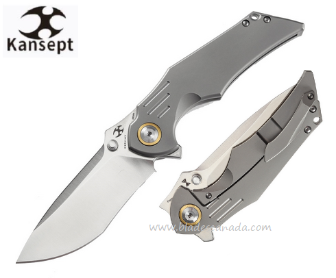 Kansept Delta Flipper Framelock Folding Knife, CPM S35VN, Titanium Handle, K1011A1