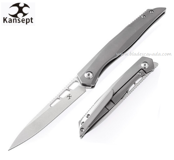 Kansept Lucky Star Flipper Framelock Knife, CPM S35VN, Titanium, K1013A1