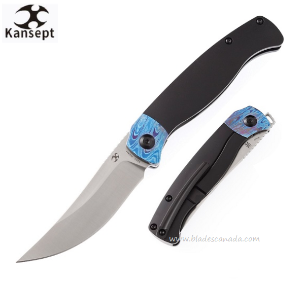 Kansept Mujir Framelock Folding Knife, CPM 20CV, Timascus/Titanium, K1014A4 - Click Image to Close