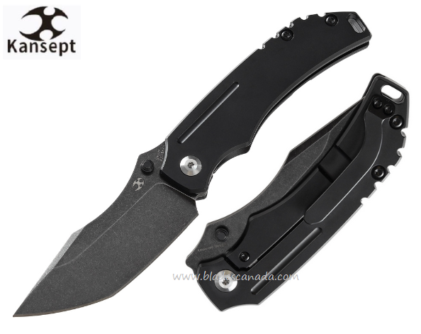 Kansept Pelican EDC Framelock Folding Knife, CPM S35VN, Titanium Black, K1018A2