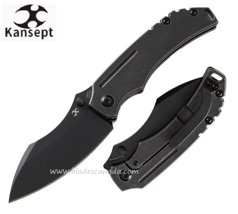 Kansept Pelican EDC Framelock Folding Knife, CPM S35VN, Titanium Black, K1018A4