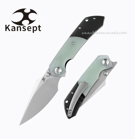 Kansept Fenrir Flipper Folding Knife, CPM S35VN SW, Titanium/G10 Jade, K1034A5