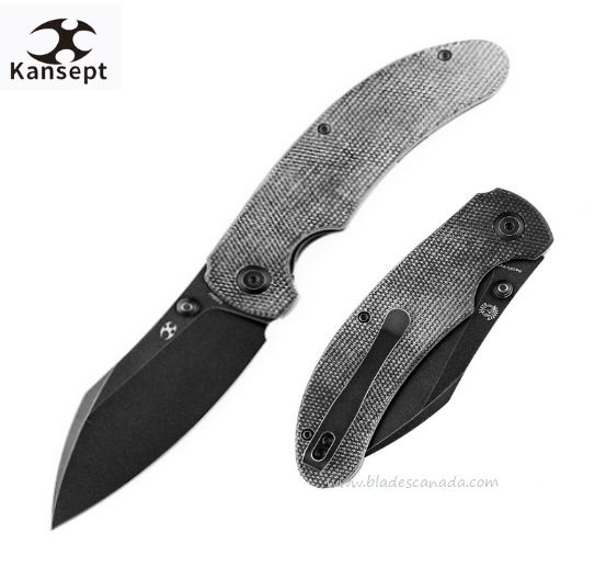 Kansept Nesstreet Folding Knife, CPM S35VN Black, Micarta Black, K1039A2