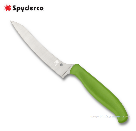 Spyderco Z-Cut Pointed Kitchen Knife Green, CTS BD1N Steel, Polypropylene, K14PGN