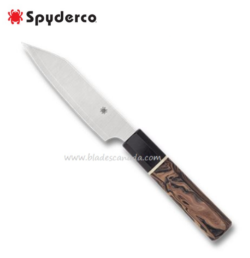 Spyderco Itamae Petty Kitchen Knife, Super Blue/SUS410 Steel, Burl G10 Handle, K15GPBNBK