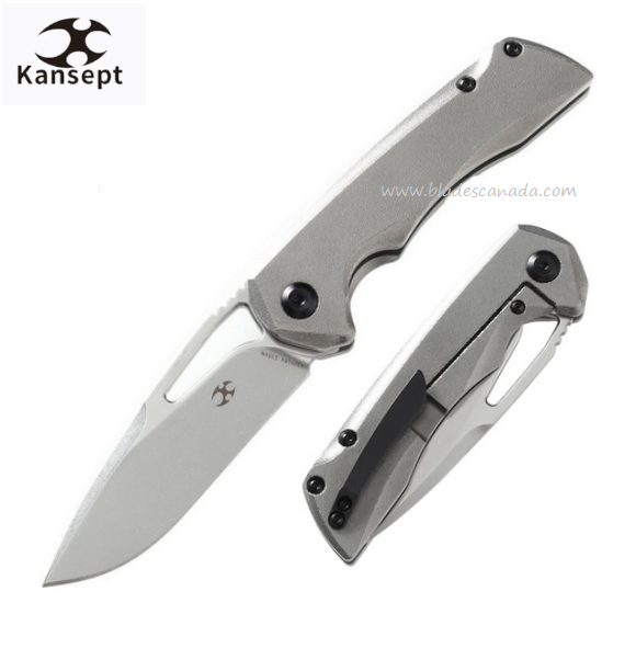 Kansept Mini Kryo Framelock Folding Knife, CPM S35VN, Titanium Orange Peel, K2001B4