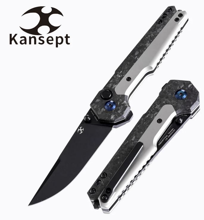 Kansept EDC Tactical Flipper Framelock Knife, CPM S35VN, Titanium/Carbon Fiber, K2009A1 - Click Image to Close