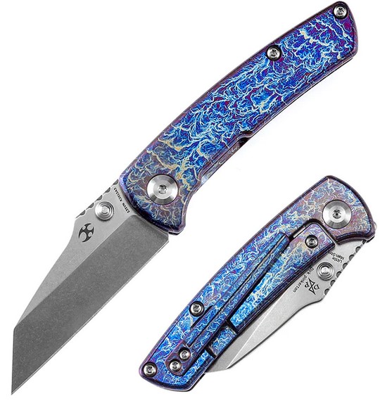 Kansept Little Main Street Framelock Folding Knife, CPM-S35VN, Lightning Titanium, K2015A5