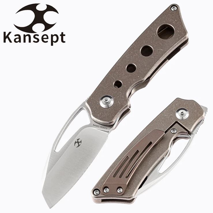 Kansept Goblin Flipper Framelock Knife, CPM S35VN, Titanium, K2016A6