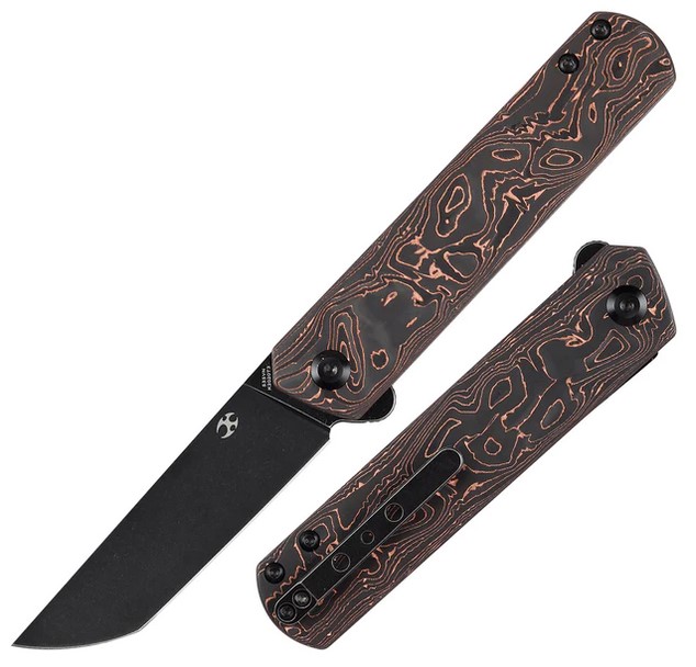 Kansept Foosa Slip Joint Flipper Folding Knife, CPM-S35VN Steel, Copper Carbon Fiber, K2020T3