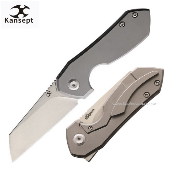 Kansept Steller Flipper Framelock Knife, CPM S35VN, Titanium, K2021A1 - Click Image to Close