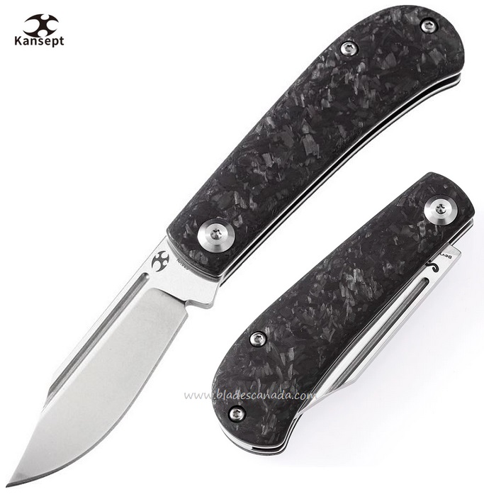 Kansept Bevy Slip Joint Folding Knife, CPM S35VN, Carbon Fiber, K2026S1