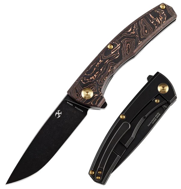 Kansept AGI Framelock Flipper Folding Knife, CPM S35VN, Carbon Fiber/Titanium, K2037A3