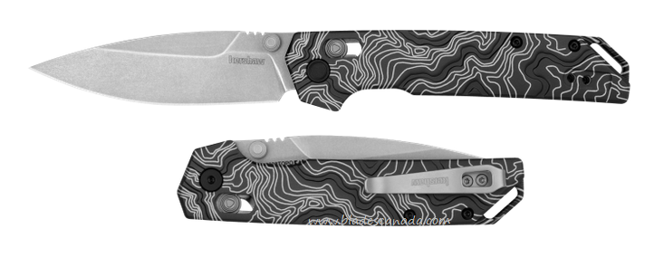 Kershaw Iridium DuraLock Folding Knife, 14C28N SW, Aluminum Gray/White, 2038TOPO