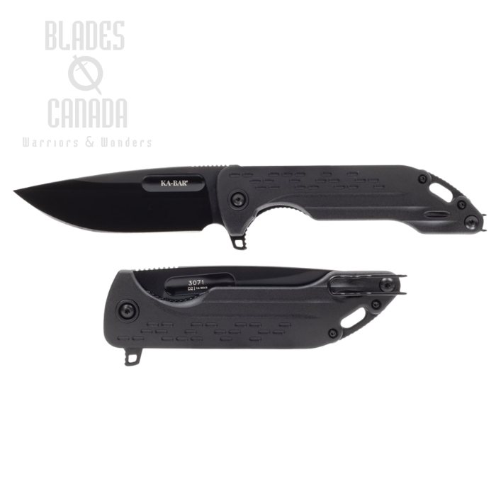 Ka-Bar Mark 25 Flipper Folding Knife, D2 Black, GFN Black, 3071