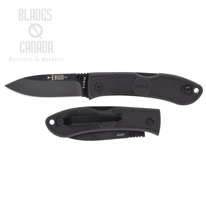 Ka-Bar Dozier Back Lock Folding Knife, S35VN Black, Zytel Black, 4062S35