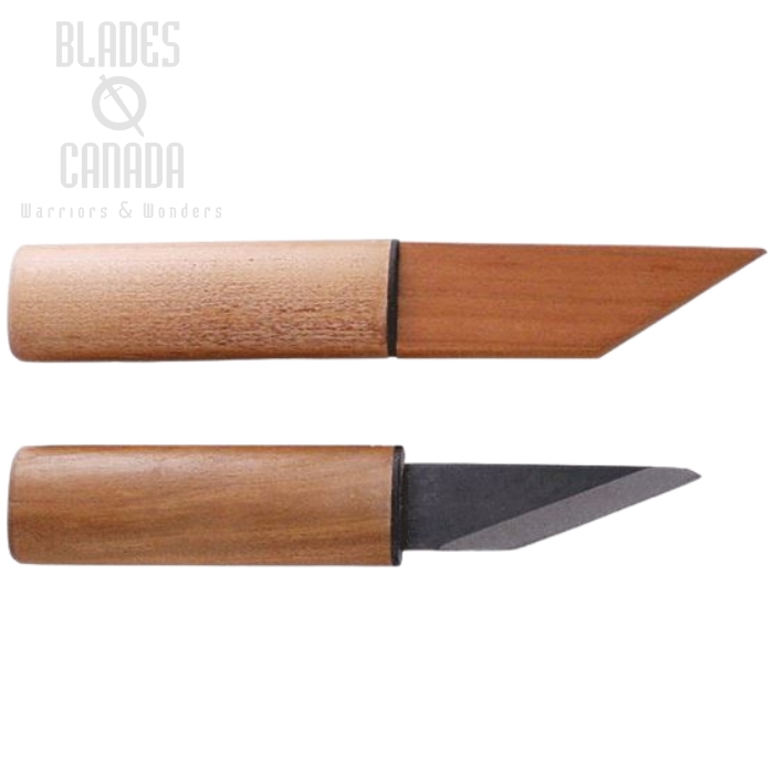 (image for) Kanetsune Mini Fixed Knife, SK-4 Carbon, Cherry Wood Cap, KB-612